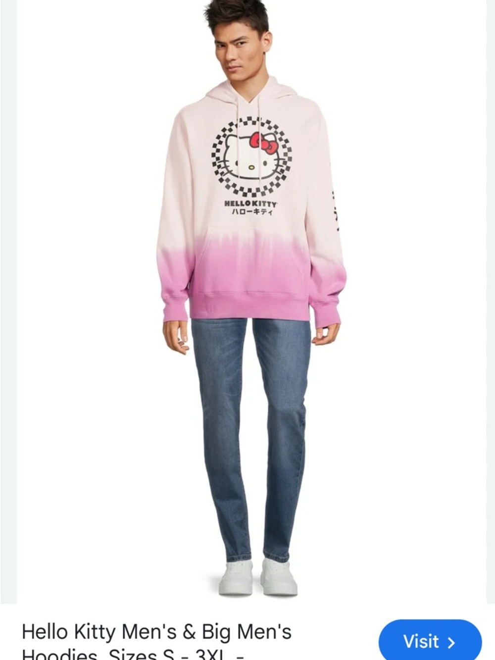 Sanrio hoodie ,Hello Kitty Adult unisex Hoodie,dip dye,ombre,trendy,